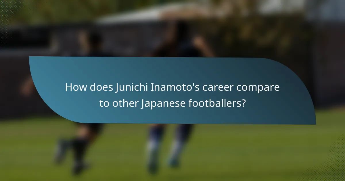 How does Junichi Inamoto's career compare to other Japanese footballers?