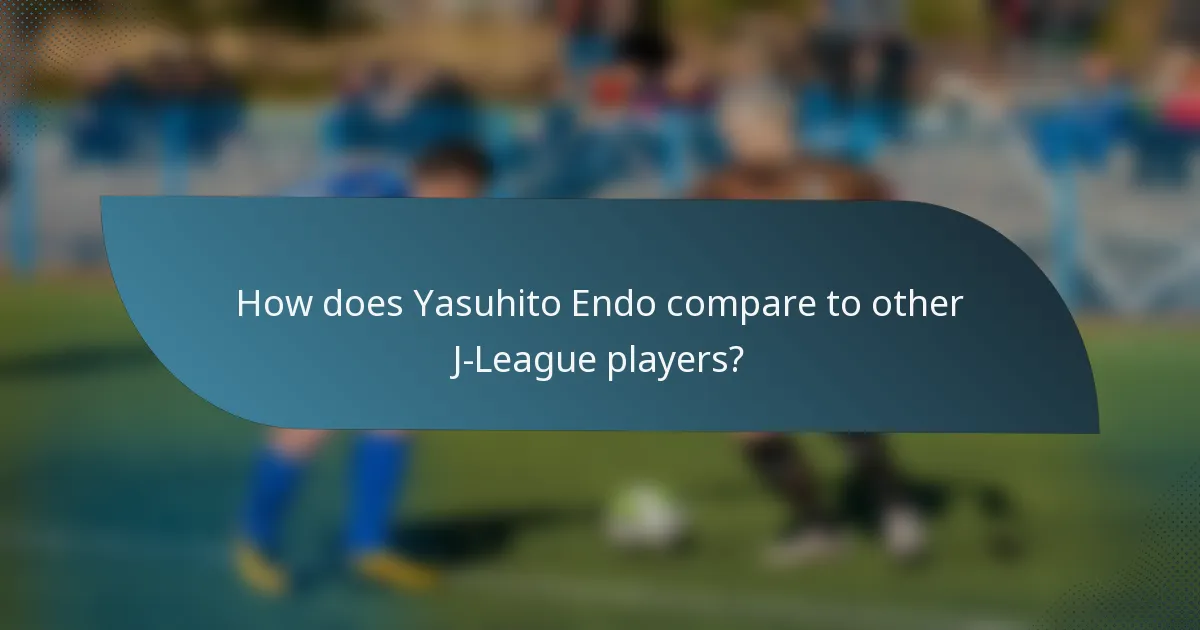 How does Yasuhito Endo compare to other J-League players?