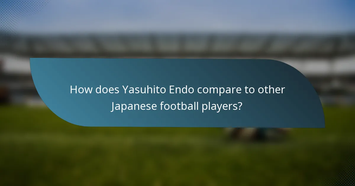 How does Yasuhito Endo compare to other Japanese football players?